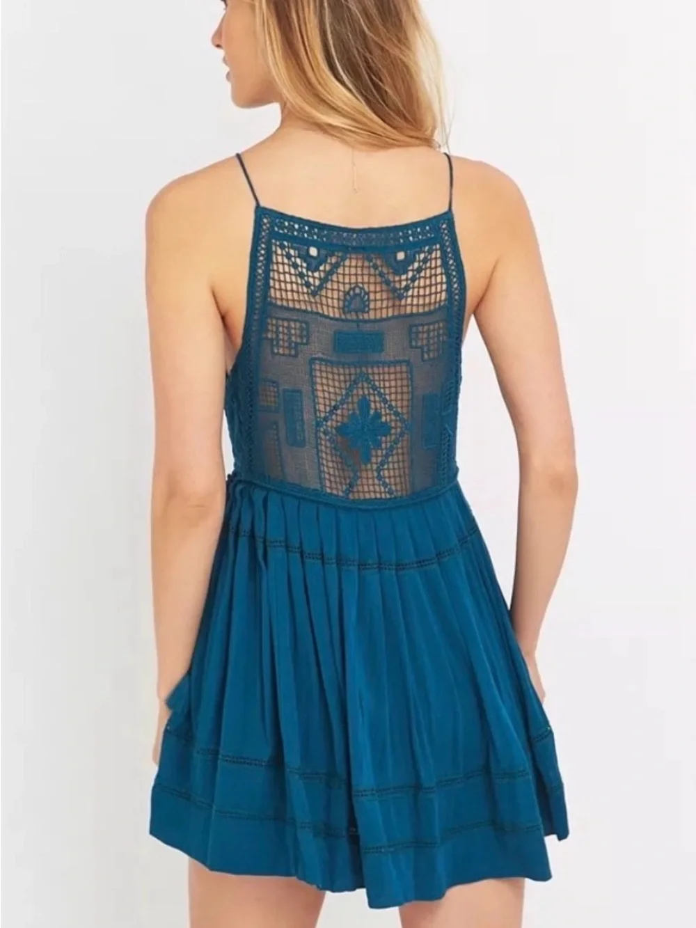 Free People Emily Crochet Mini Dress